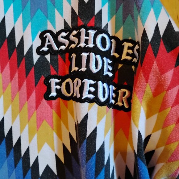 Men's Multicolor XL Assholes Live Forever Hoodie Linda Finegold - Picture 4 of 5